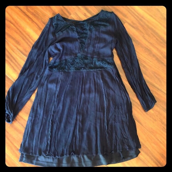 EUC, ModCloth Blue Lace Dress, Large - Picture 1 of 8